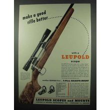 1953 Leupold 4x Pioneer Scope Ad - Remington 721B Rifle