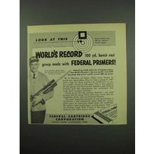 1955 Federal Primers Ad - World's Record