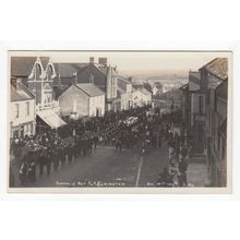 1907 Funeral of Reverend C R Elrington Fore Street Chard Postcard RP Somerset