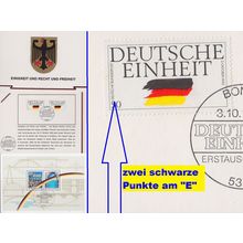 GERMANY BUND [1990] MiNr 1477 F29,II ( FDC ) [02] Plattenfehler