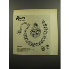 1953 Monet Jewelry Advertisement - Ruffeleer