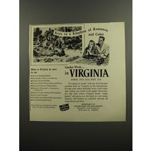 1953 Virginia Tourism Ad - Keys to a kingdom of romance and color