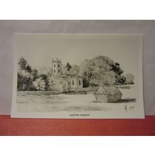EUSTON CHURCH, 1956, near THETFORD, SUFFOLK unused vintage postcard RP #