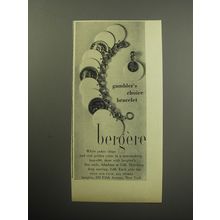 1957 Bergere Jewelry Advertisement - gambler's choice bracelet