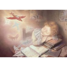 Paper Planes & Toy Soldiers Andre Barros French Painting Postcard