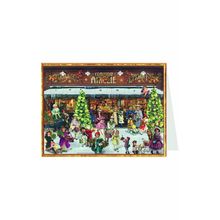 ADV40130 - Sellmer Advent Postcard - Victorian Outdoor Market - 4.5"H x 6"W x...