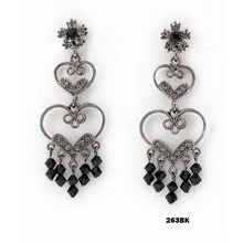 Crystal Earrings - Black - ER-263BK