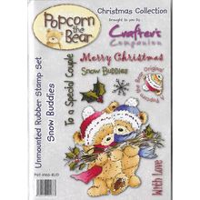 Crafter's Companion. Popcorn The Bear Snow Buddies Stamp Set. Stamping Crafts