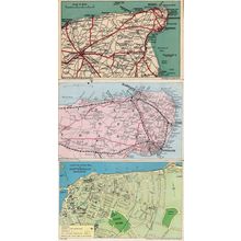 Margate Cliftonville Kent Map 3x Rare Old Postcards