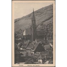 Münster mit Staufen, Thann, c.1910s - Julius Manias AK
