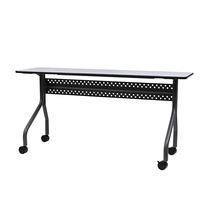 Iceberg Officeworks Mobile Training Table with Wheels, Gray and Charcoal, with T