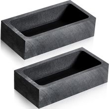 2 Pieces Graphite Ingot Mould Crucible Mould for Casting Gold Silver Metal Alumi