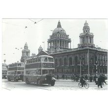 BUS 1952 DAIMLER DOUBLE DECKERS AT BELFAST CITY HALL PUBL. 1995 INC. UK POST