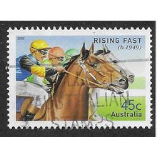 AUS 2002 45c 'CHAMPION RACEHORSES- RISING FAST' FINE USED (EBID68-383)