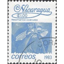 NICARAGUA, FLOWER, Apostles's Iris, Neomarica coerulea, blue 1983, $1.00, #3