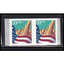 3281c 33c U.S. Flag Over City Fine MNH CNP Left 2222 PA2065
