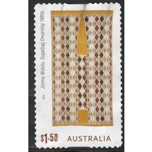 AUSTRALIA: 2025 BARK PAINTINGS OF ARNHEM LAND, USED SELF-ADHESIVE STAMP 330/1.