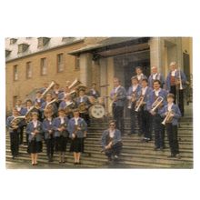 RUDESHEIM AM RHEIN, WIND BAND 1989,unused vintage postcard twinned with Swanage=