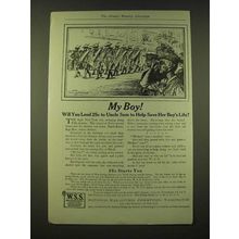 1918 National War-Savings Committee Ad - My Boy! Will you lend 25¢ to Uncle Sam