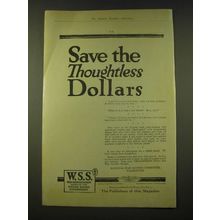1918 National War-Savings Committee Ad - Save the thoughtless dollars