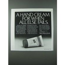 1986 Neutrogena Norwegian Formula Hand Cream Ad - When All Else Fails
