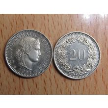 Switzerland 1991 20 Rappen Coin