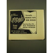 1961 Gene Norman's Crescendo Advertisement - Frances Faye Don Rickles