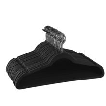 Elama Home 30 Piece Velvet Slim Profile Heavy Duty Felt Hangers with Stainles...