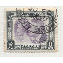 JOHORE SULTAN SIR IBRAHIM SULTANA 50yrs TREATY MALAYA 1935 8c SG129 129 SG USED