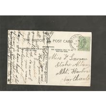 Genealogy Postcard Stoke Albany Northants Miss J Lawson Oakham PM