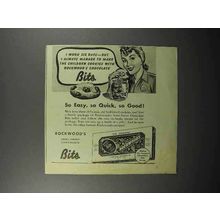 1944 Rockwood's Chocolate Bits Ad - So Easy