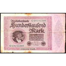 1923 Germany Banknote 100,000 Mark 1st Issue