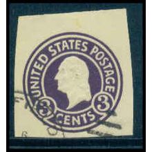 Used U437b 2c George Washington Fine Cut Square WA3033