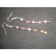Six stunning delicate faceted rainbow crystal glass spike long dangle earrings
