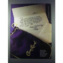 1981 Seagram's Crown Royal Whisky Ad - Seek my Goals