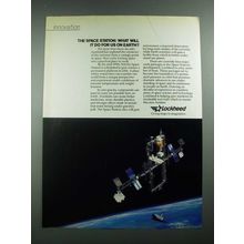 1988 Lockheed NASA Space Station Ad - What Will It Do For Us On Earth?