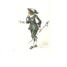 A LATE MIDDLE AGES Royal Messenger unused vintage postcard c.1500 to c.1700 (l)=