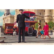 Policeman Uniform History Directing Traffic Liverpool Street Bus 1970s Postcard