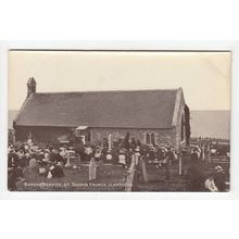 Sunday Service St Tudno's Church Llandudno Postcard