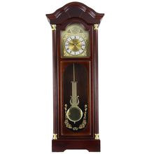 Bedford Clock Collection 33 Inch Chiming Pendulum Wall Clock in Antique Cherr...