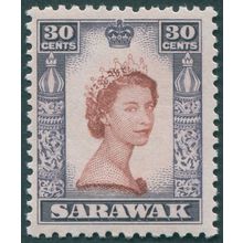 Sarawak 1955 30c red-brown & deep lilac SG198 unused