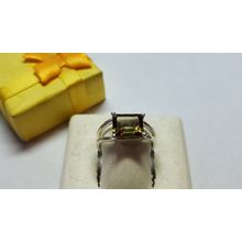 Estate 3.5ct Emerald Cut Mystic Topaz sideways split shank Sterling925 Ring22325
