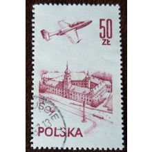 Poland 1976 Air 50z Jet Trainer plane over Warsaw Castle used stamp SG2425b