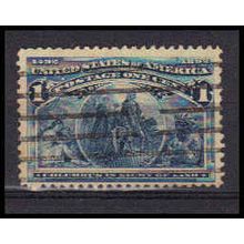 Used 230 1c Columbus in Sight of Land Just Clears RA0903