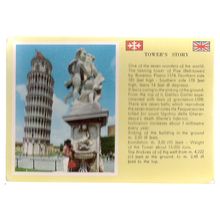 STORY OF LEANING TOWER OF PISA . used postcard 1968 postmark =