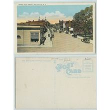New York Wellsville North Main St. View with old cars.~107