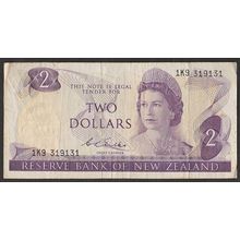 1968 - 1975 New Zealand Banknote 2 Dollars Wilks