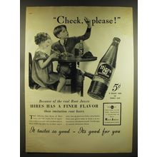 1937 Hires Root Beer Soda Ad - Check, please