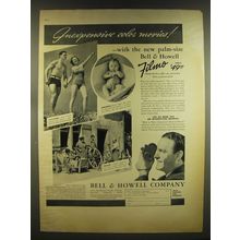 1937 Bell & Howell Filmo Movie Camera Ad - Inexpensive color movies
