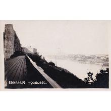 Quebec Ramparts Canada Old Real Photo Postcard